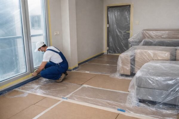 مختصر: صباغ يجهز شقة بالمنصورية قبل الطلاء