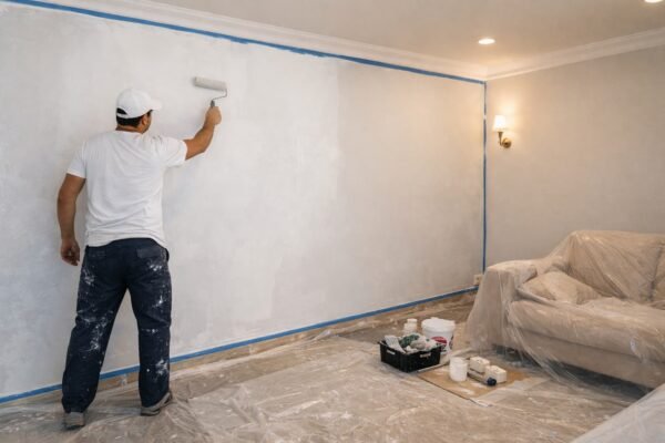 صباغ في الخالدية يسلّم شغل دهان نهائي